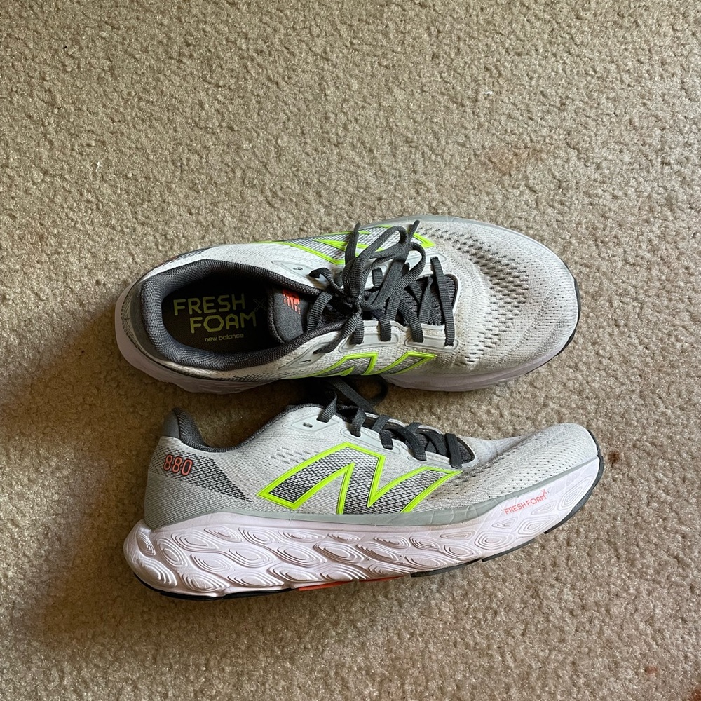 New Balance Gray and Neon Yellow Athletic Shoes